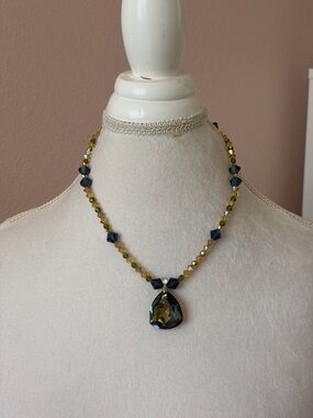 Faceted Crystal Teardrop Necklace